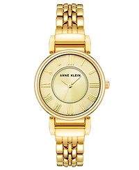 Anne Klein Women's Quartz Gold-Tone Alloy Link Bracelet Watch, 30mm