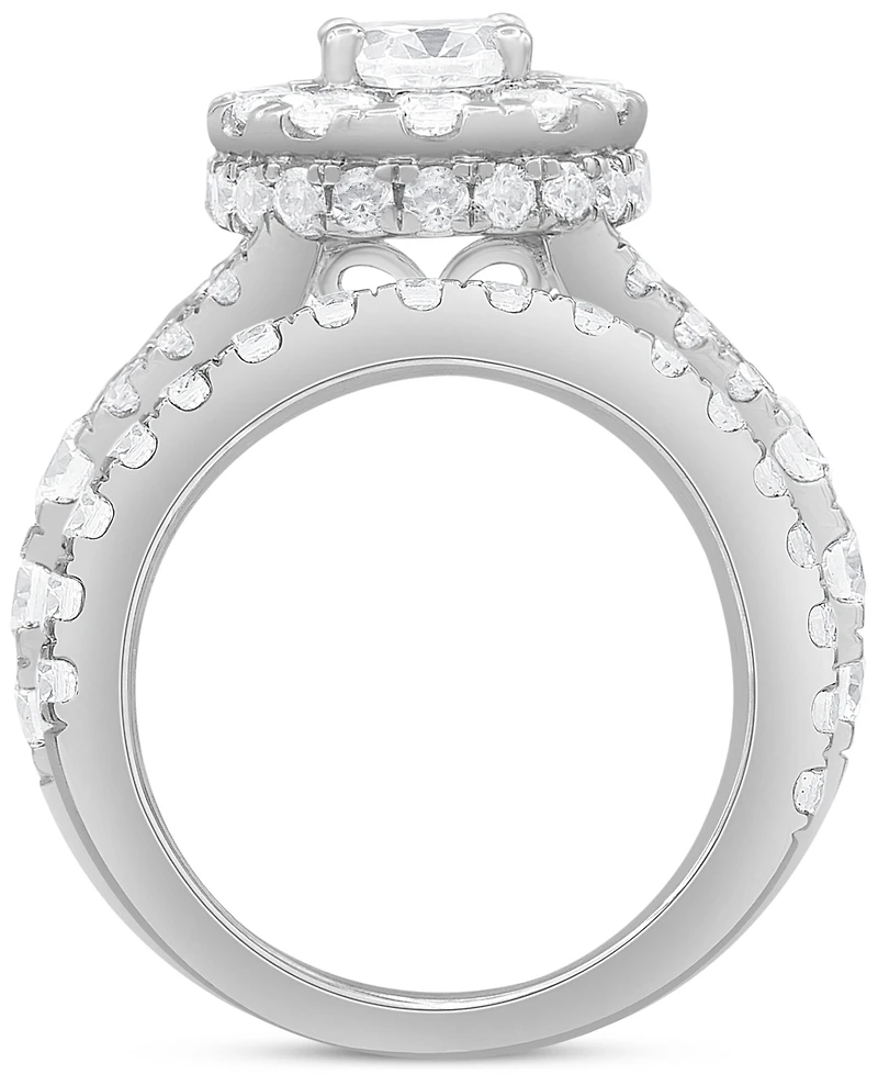 Diamond Oval Halo Bridal Set (4 ct. t.w.) in 14k White Gold