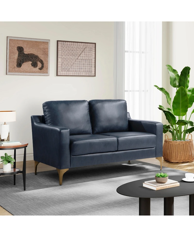 Serta 55.5"W Faux Leather Francis Loveseat