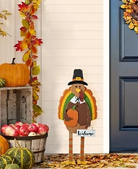 Glitzhome 30.25"H Thanksgiving Wooden Turkey Porch Decor