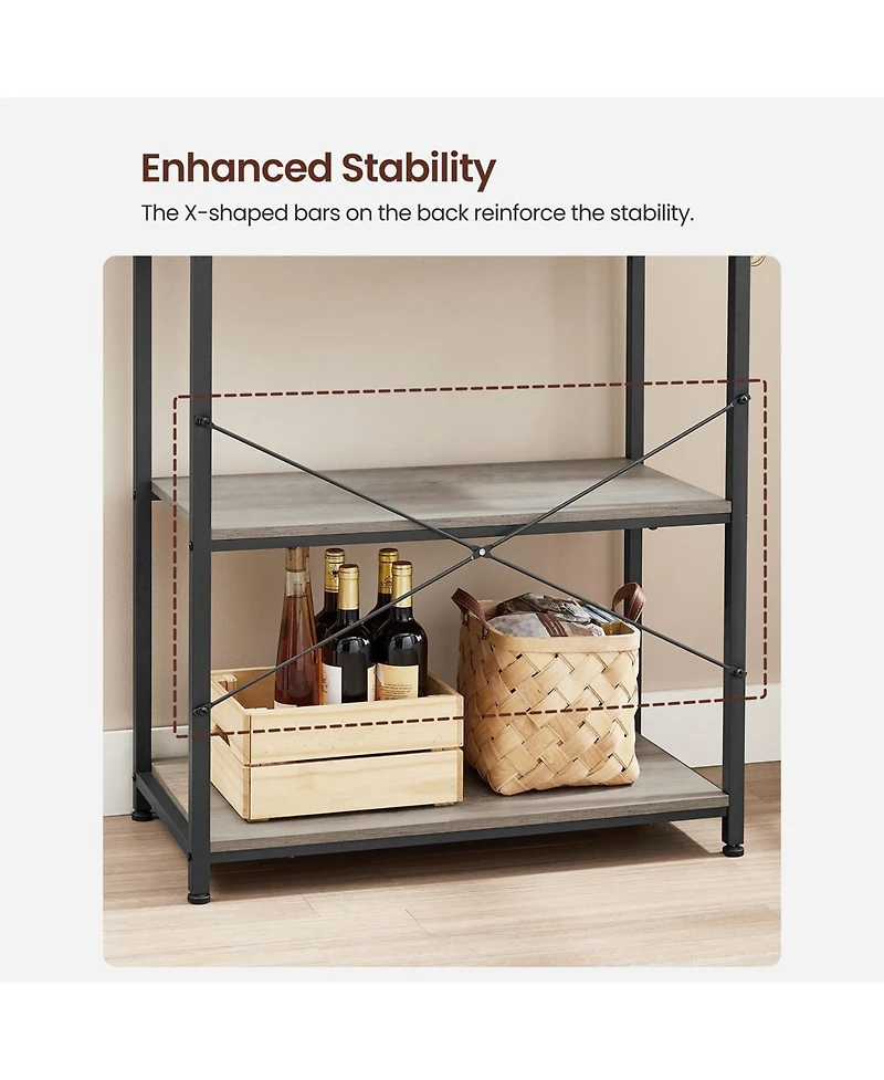 Slickblue 6-tier Industrial Baker's Rack Microwave Oven Stand With 6 Hooks And Metal Frame