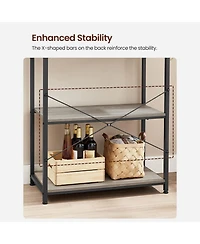 Slickblue 6-tier Industrial Baker's Rack Microwave Oven Stand With 6 Hooks And Metal Frame