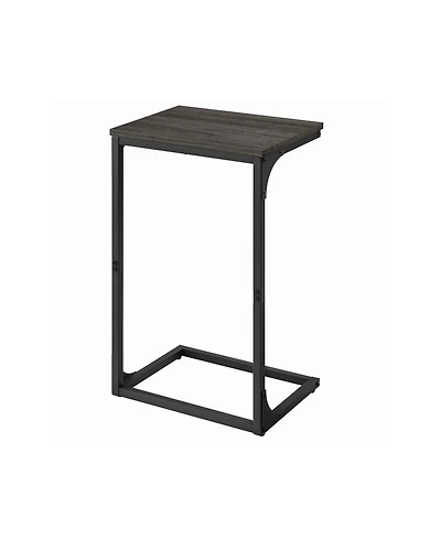 Industrial C-shaped Side Table With Metal Frame