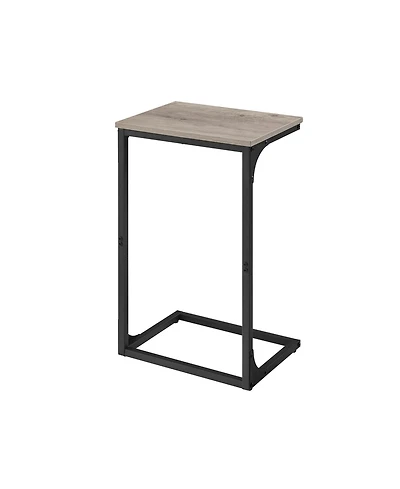 Industrial C-shaped Side Table With Metal Frame