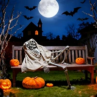 Yescom 65" Two Headed Skeleton Bone Life Size Prop Halloween Decor 2 Pack