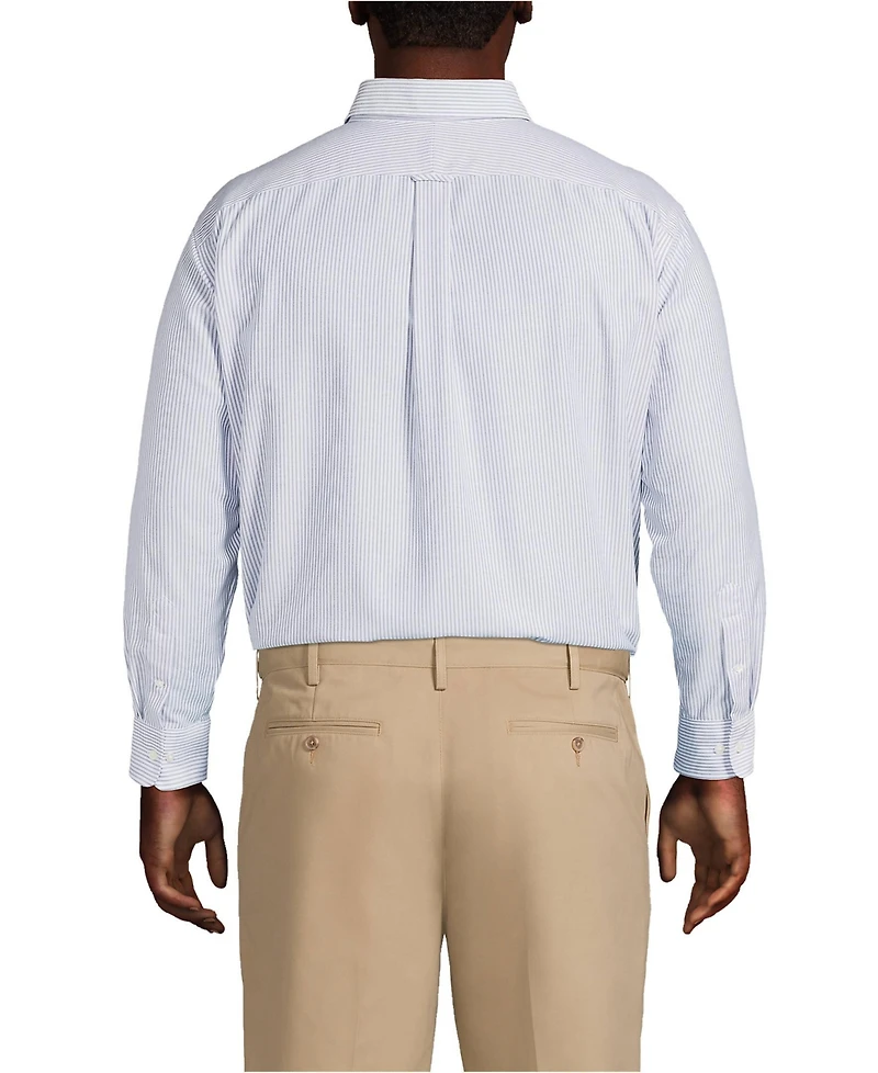 Lands' End Big & Tall Traditional Fit Pattern No Iron Supima Oxford Dress Shirt