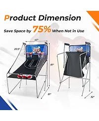 Dual Shot Basketball Arcade Game with 8 Game Modes Arcade Sound Electronic Scoring