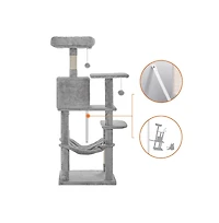 Slickblue Cat Tree, Cat Tower, Cat Condo With Scratching Posts, Hammock, Plush Perch, Cat Activity Center