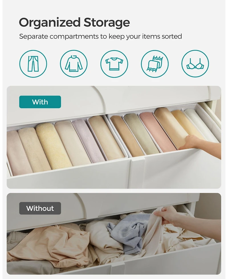 6-Grid Wardrobe Clothes Organizer for Neat and Space-Saving Storage