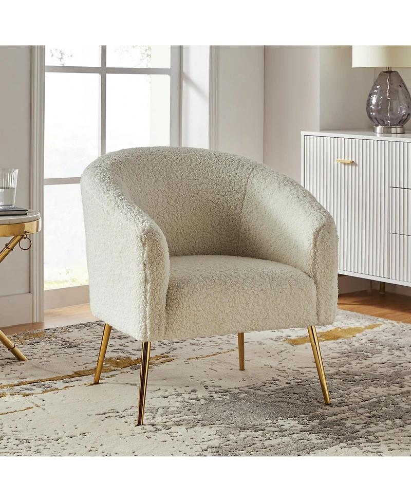 Hulala Home Rovigo Contemporary Barrel Chair with Metal Legs