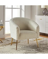 Hulala Home Rovigo Contemporary Barrel Chair with Metal Legs