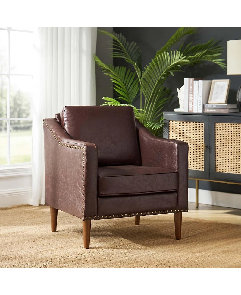 Karena Transitional Armchair with Nailhead Trims