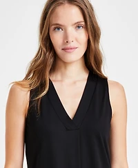 Anne Klein Women's Sleeveless Pleat-Front V-Neck Top