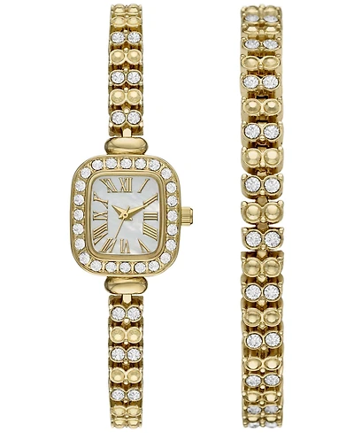 Folio Women's Three Hand Gold Alloy Watch 20mm Gift Set