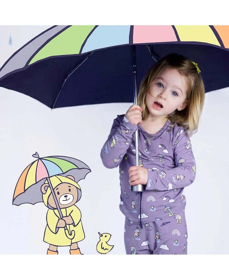 Bellabu Bear Toddler| Child Unisex Rainbow Bear Set of 2 Piece Pajamas