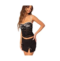 Women's Eleanor Bra Detail Sheer Lace Top