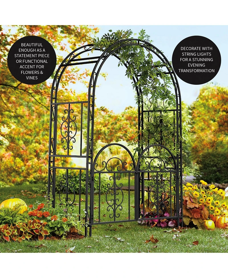 Montebello Iron Garden Arbor with Gate