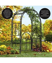 Montebello Iron Garden Arbor with Gate