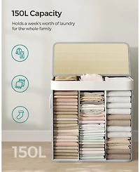 Slickblue 3-Section Laundry Hamper with Lid