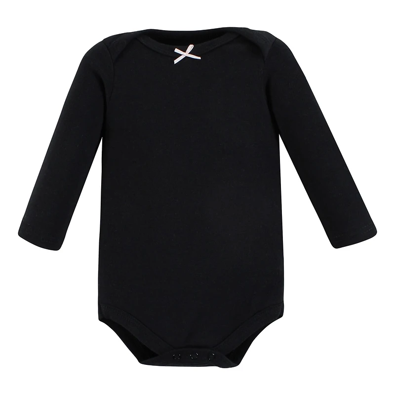 Hudson Baby Girls Cotton Long-Sleeve Bodysuits 7-Pack