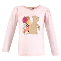 Hudson Baby Toddler Girls Long Sleeve T-Shirts, Fall Botanical