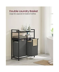 Slickblue Laundry Hamper, Sorter With 2 Pull-out And Removable Bags, Shelves, For Room