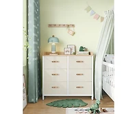 Slickblue Kids Dresser with 6 Drawers, Boys Girls Dresser for Baby, with Water-Resistant Changing Table