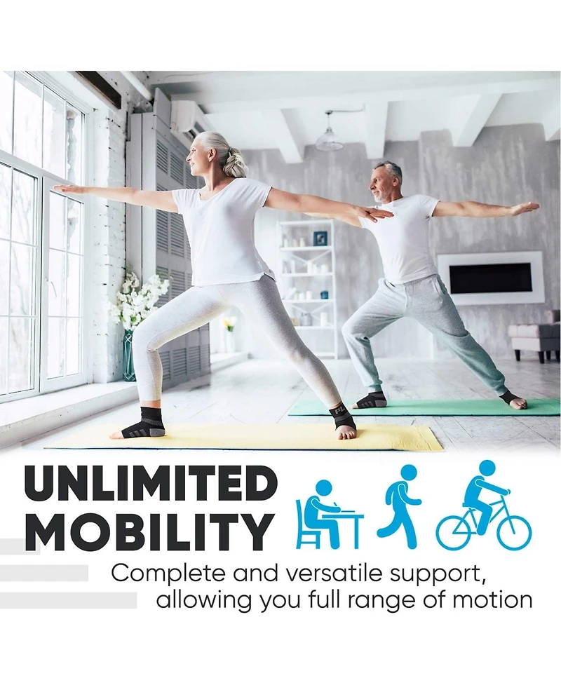 Powerlix Medium Orthopedic Feet Brace Women & Men: for Arthritis, Tendinitis - 2 Pair