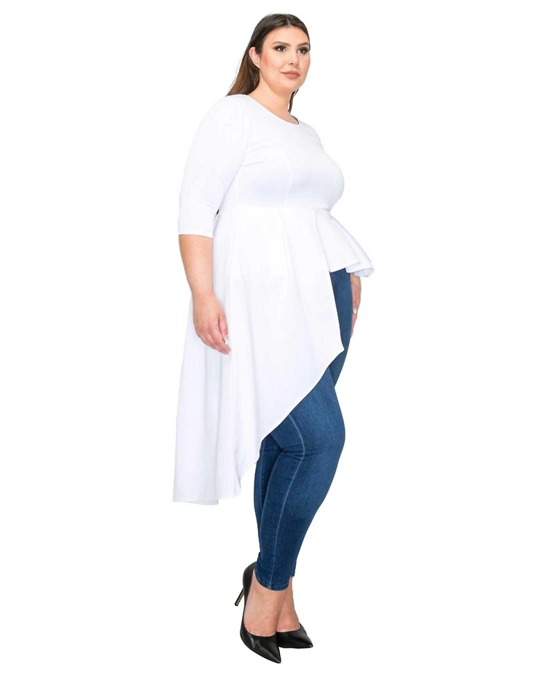 L I V D Plus Size Sanctuary Asymmetrical Peplum Top
