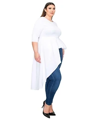 L I V D Plus Size Sanctuary Asymmetrical Peplum Top