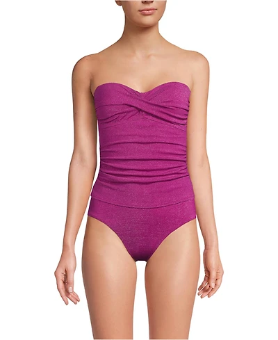 Lands' End Women's Shine Wrap Bandeau Tankini Swimsuit Top