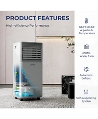 10000 Btu Portable Air Cooler with Fan and Dehumidifier Mode