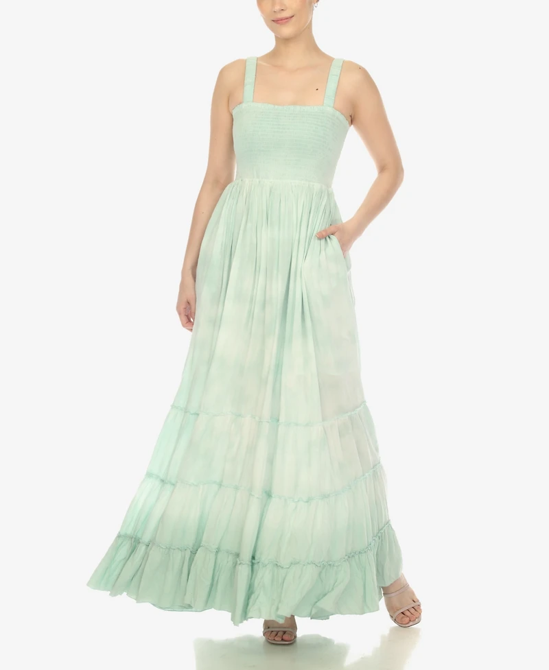 Women's Smocked Ruffle Maxi Dress