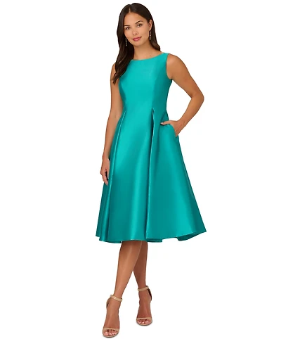 Adrianna Papell Boat-Neck A-Line Dress