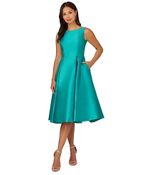 Adrianna Papell Boat-Neck A-Line Dress