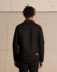 Saint Morta Big & Tall Tartan Faux Sherpa Denim Jacket