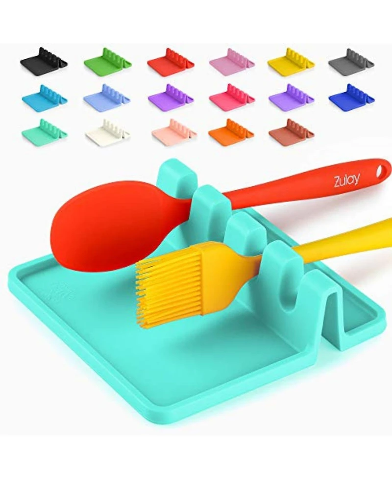 Silicone Utensil Rest with Drip Pad for Multiple Utensils