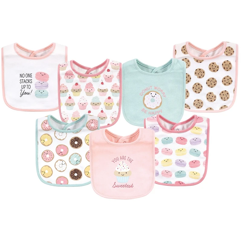 Hudson Baby Infant Girl Cotton Bibs, Veggies, One Size