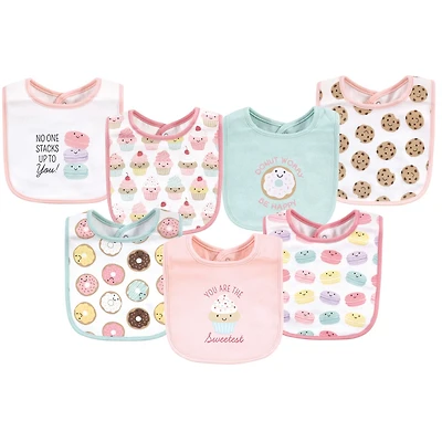 Hudson Baby Infant Girl Cotton Bibs, Veggies, One Size