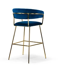 Glamour Home 30" Anya Fabric, Metal Barstool, Set of 2