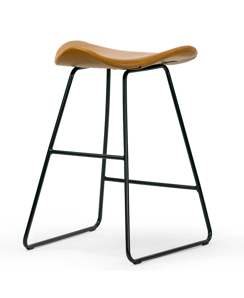 Glamour Home 24" Aoi Polyester, Metal Counter Height Stool