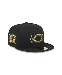 New Era Men's Black Cincinnati Reds 2024 Armed Forces Day On-Field 59FIFTY Fitted Hat