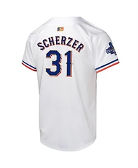 Nike Big Boys and Girls Max Scherzer White Texas Rangers 2024 Gold Collection Limited Player Jersey