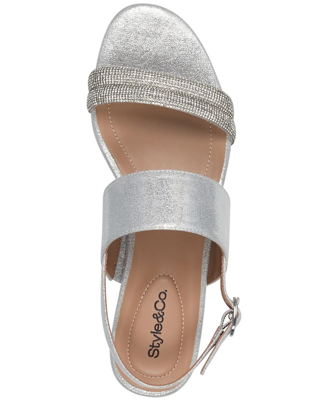 macys dress sandals silver I.n.c. International Concepts Naasira Bow Dress Sandals, Created for Macy's - Silver Glitter
