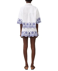 French Connection Women's Alissa Embroidered Cotton Shorts