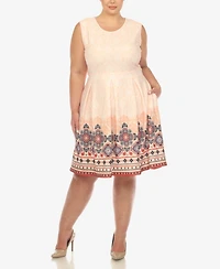 White Mark Plus Fit and Flare Knee Length Dress