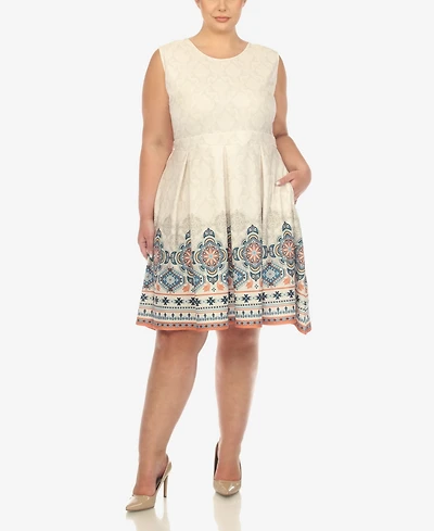 White Mark Plus Fit and Flare Knee Length Dress