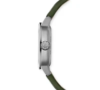 Raymond Weil Men's Swiss Automatic Freelancer Green Leather Strap Watch 40mm
