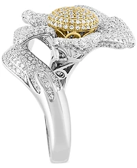 Effy Diamond Pave Large Flower Statement Ring (1-5/8 ct. t.w.) in 14k Two-Tone Gold