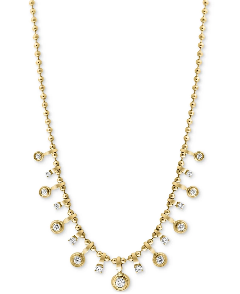 Effy Diamond Dangle 18" Collar Necklace (1-1/5 ct. t.w.) in 14k Gold